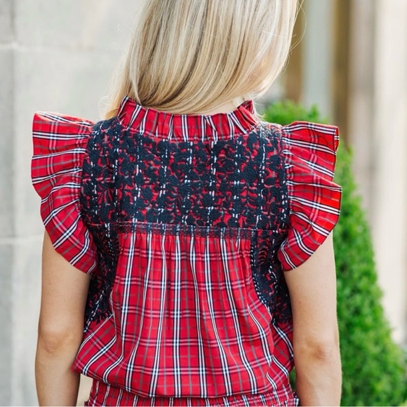 J Marie Rayna cap sleeve ruffle top *NEW Large - Picture 2 of 4